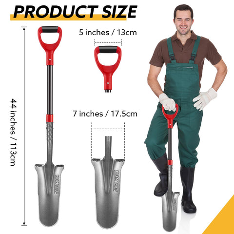 HANTOP fiberglass-handle shovel highlights ergonomics and reduced fatigue during long garden sessions.