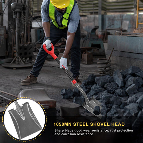 HANTOP square shovel with PP grip designed for lasting comfort