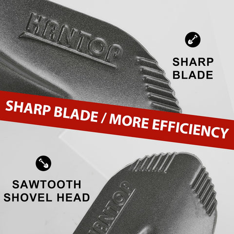HANTOP fiberglass handle provides strength with a comfortable grip.