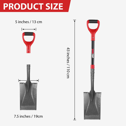 HANTOP Spade Shovel’s sawtooth blade eases penetrating hard soil