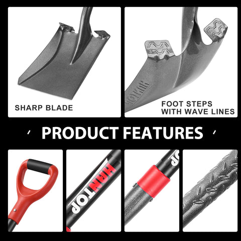 HANTOP 43-inch shovel length shown for extended reach