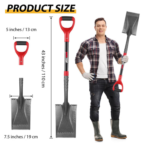 HANTOP trenching shovel blade with sharpened tip for clean trenching and edging.