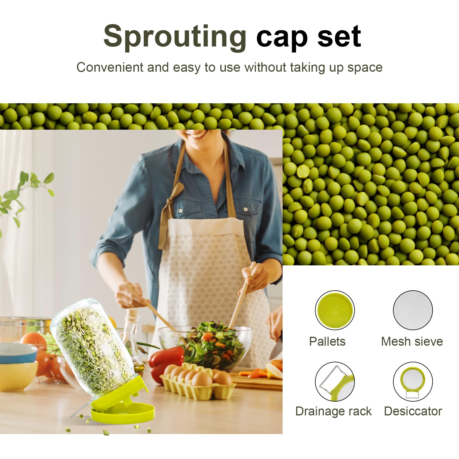 HANTUSWUS ready-to-use kit for alfalfa and broccoli sprouts