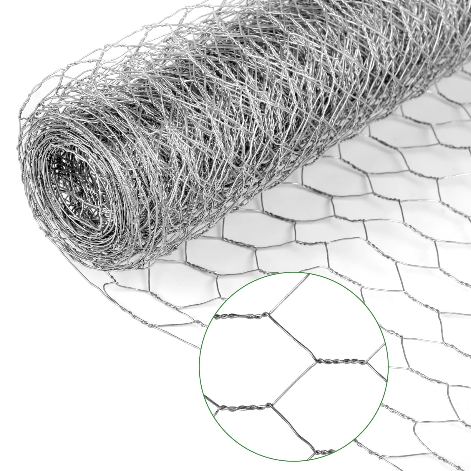 HANWRAPS chicken wire roll with hexagonal mesh ideal for reliable garden fencing.