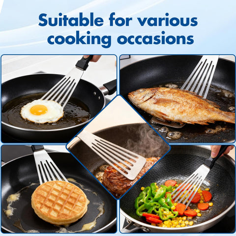 HANWRAPS versatile spatula suitable for eggs, pancakes, and more.