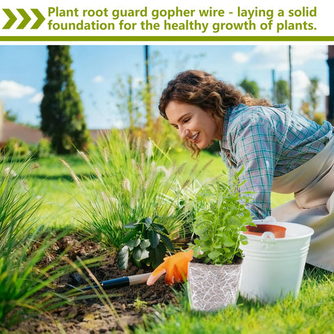 HANWRAPS five-piece set with root guard baskets ready for quick garden setup.