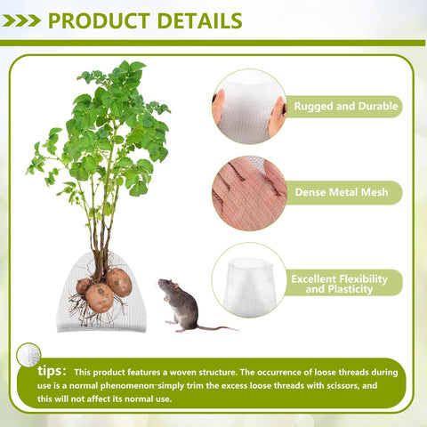 HANWRAPS gopher basket in pot shows protected flowering roots for healthier blooms.