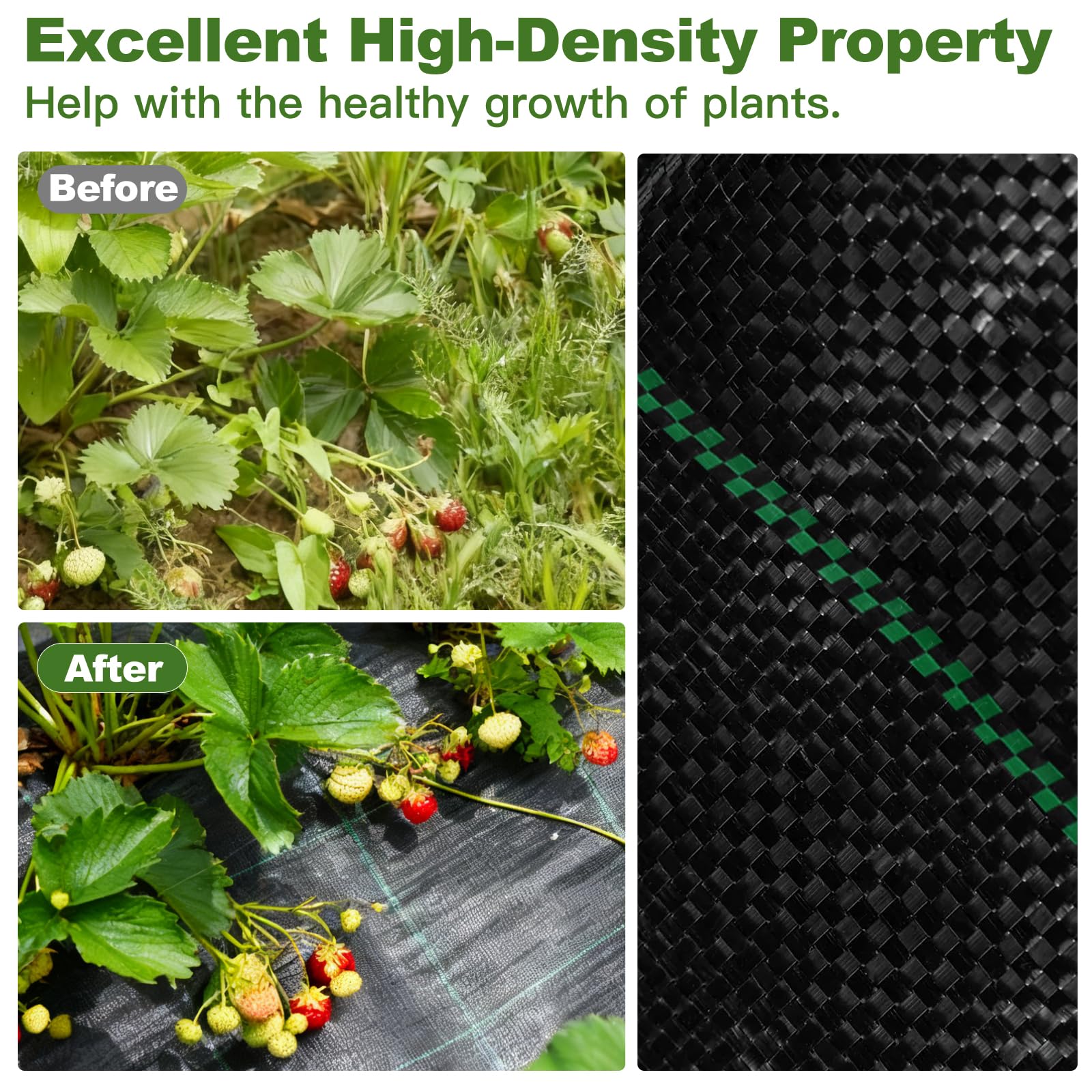 HANWRAPS permeable weed barrier preserves soil moisture for healthy plants.