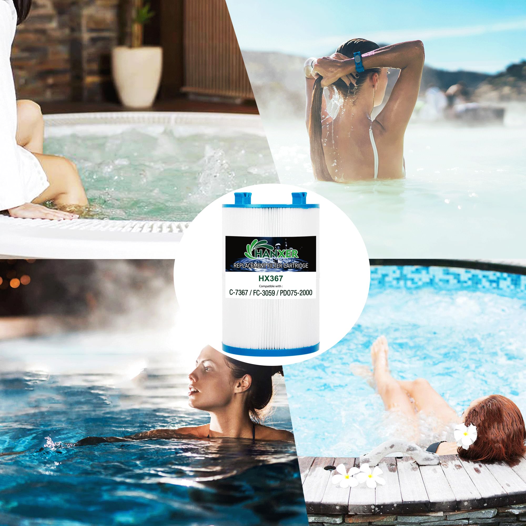 HANXER C-7367 spa filter after-sales guarantee information.