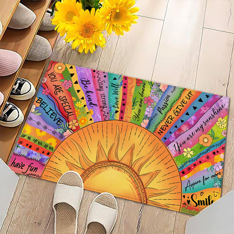 HANXIG Boho Sun doormat easy to clean and quick-dry surface