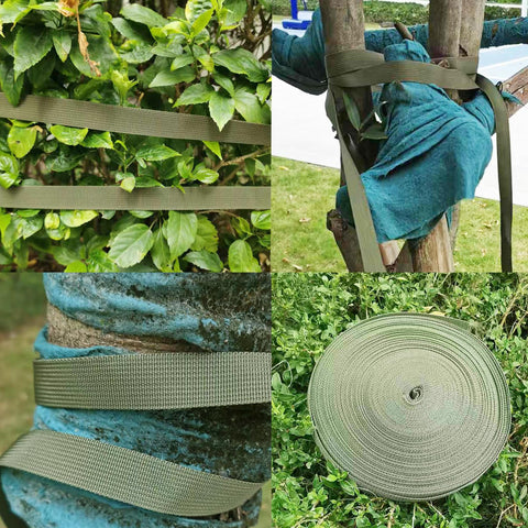 HanyHere army-green-tree-tie blends with foliage while stabilizing trunks