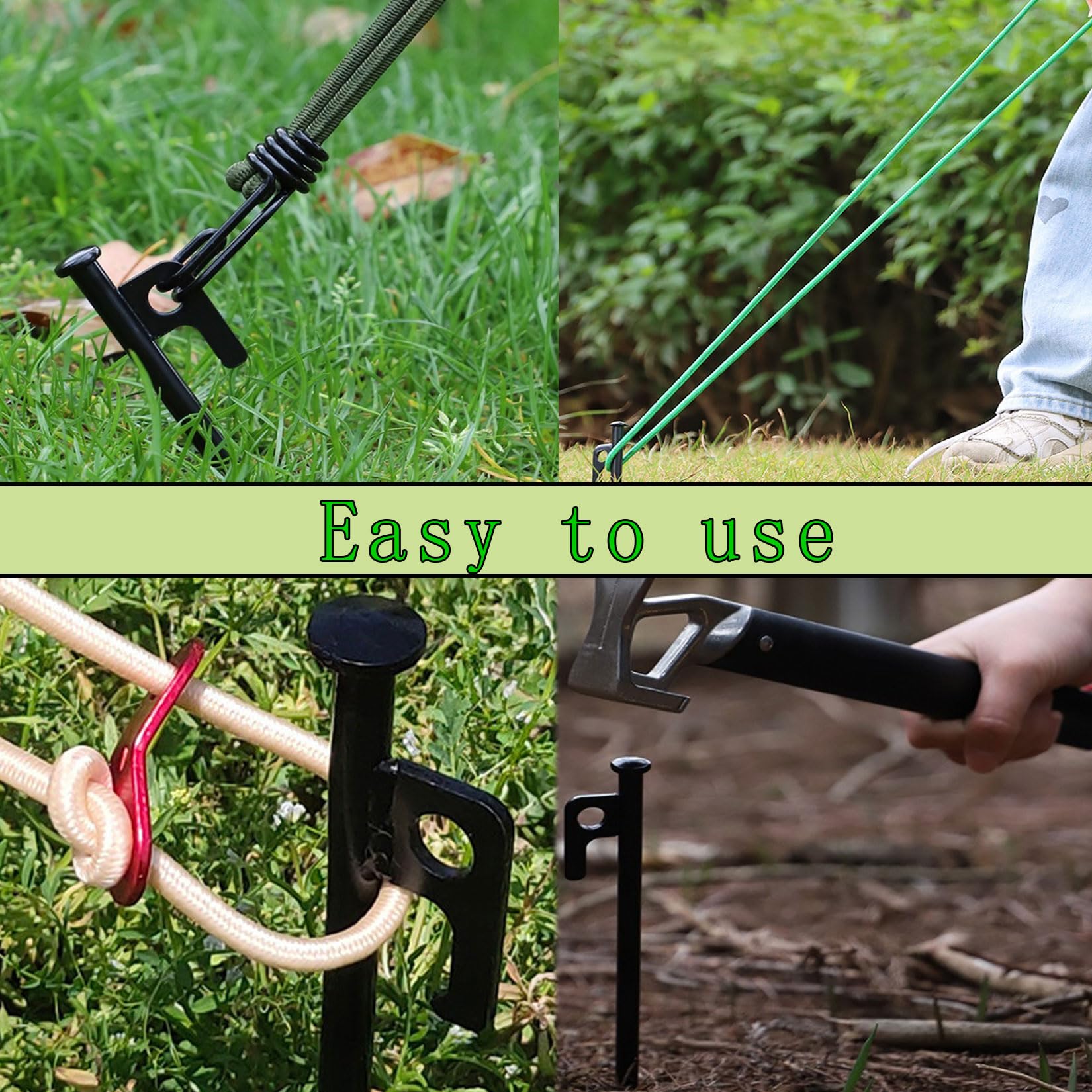 HanyHere kit shown with assembled stake and strap setup ready for installation
