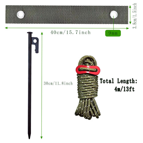 HanyHere green straps in use to straighten a tree without damaging bark