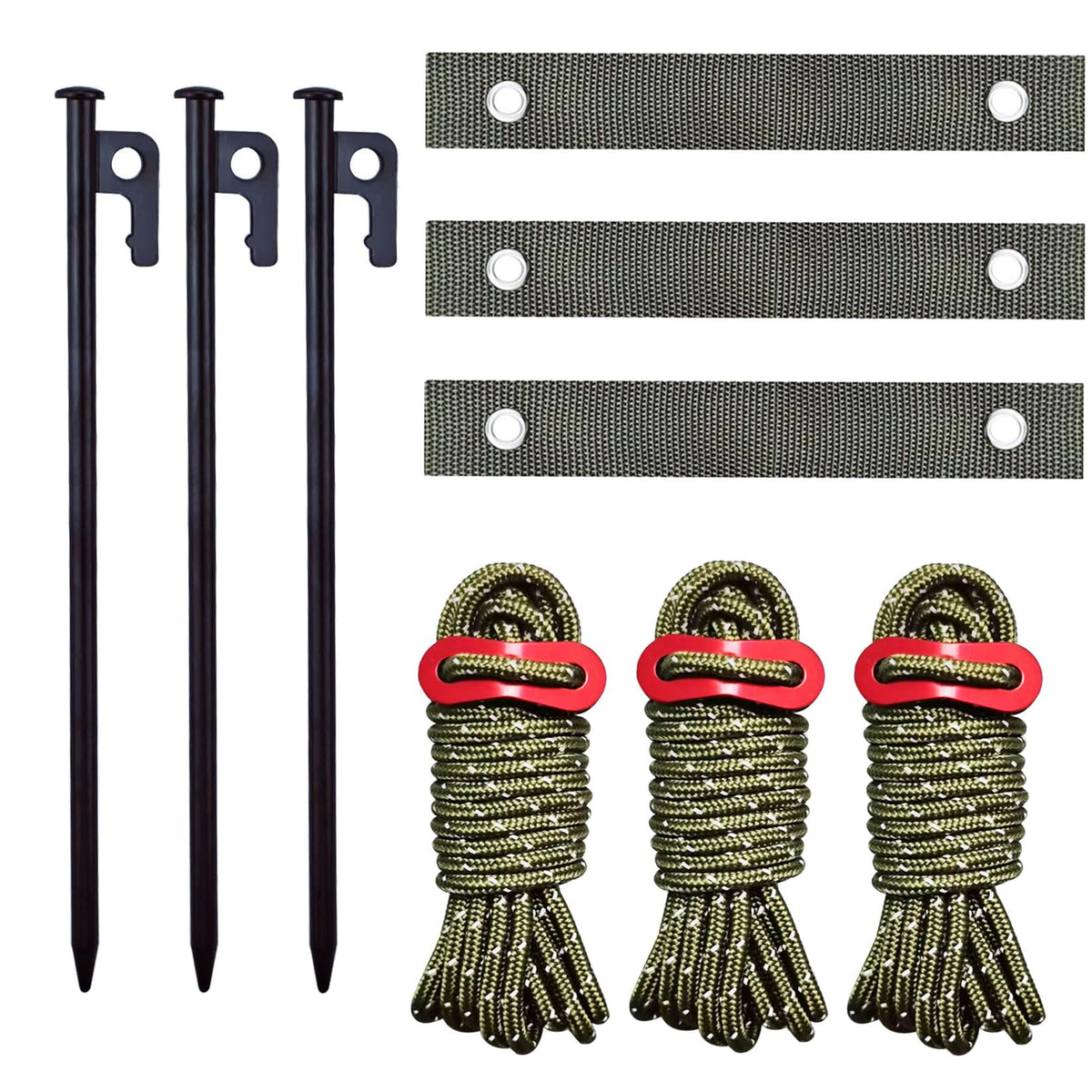 HanyHere Tree Stake Kit steel stakes provide sturdy stabilization for young trees
