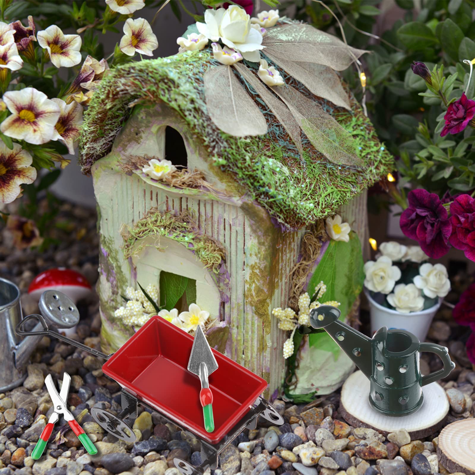 Haomian mini black booties add charm to dollhouses and fairy gardens