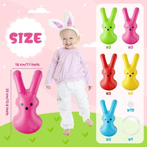Haooryx 15-piece bunny set in five colors for vibrant parties