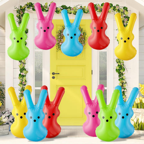 Haooryx Easter inflatable bunny assembly ready for quick yard display