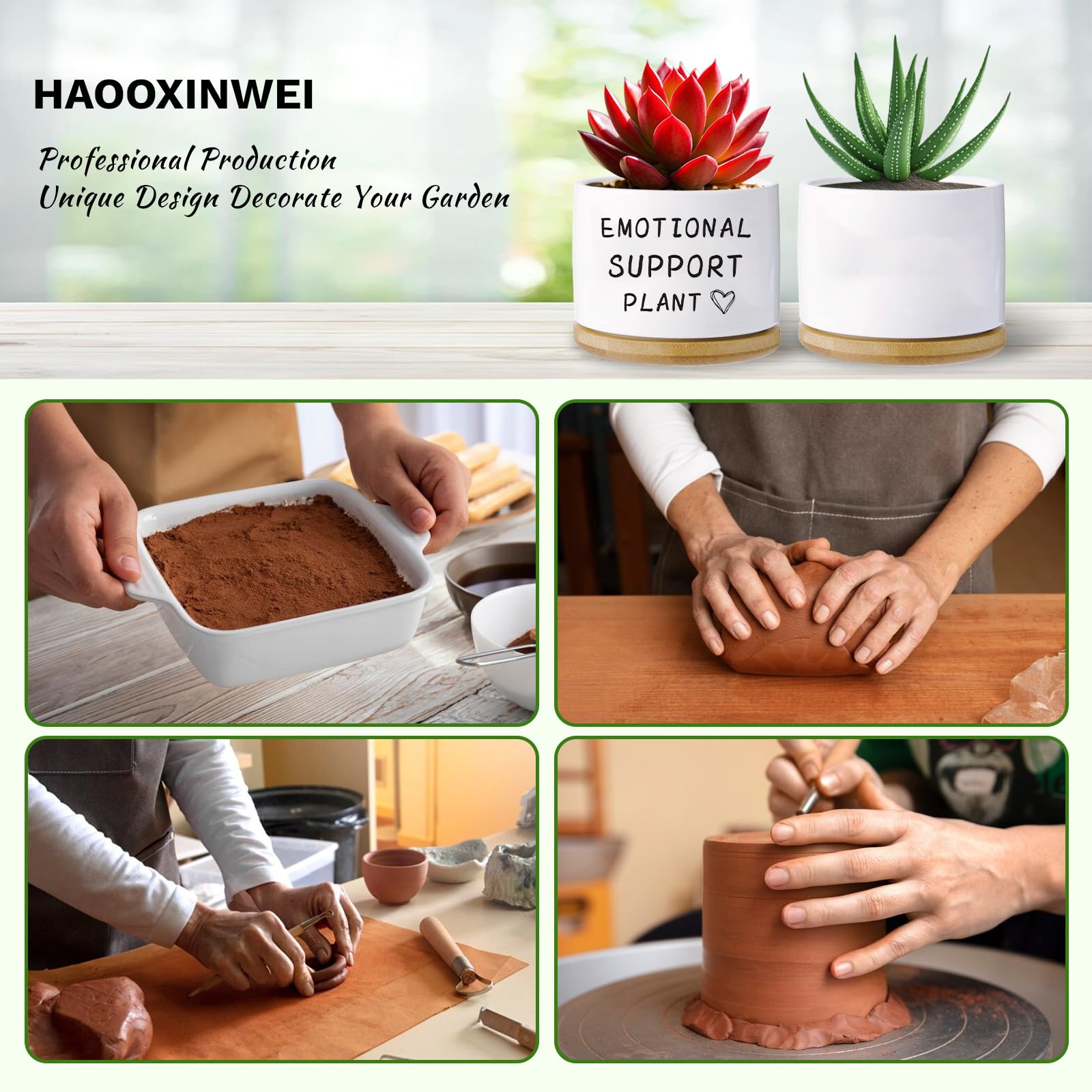 Haooxinwei ceramic planter closeup shows premium finish for stylish interiors.