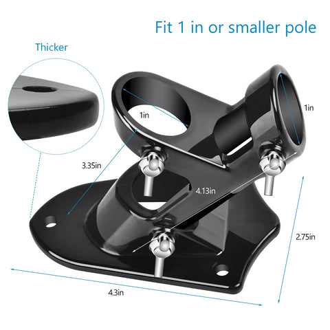 Haoridul two-position flag pole bracket supports horizontal or up-right display.