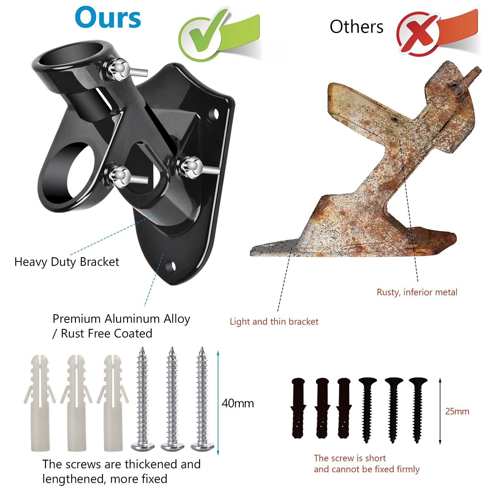 Haoridul all-weather flag pole holder offers versatile outdoor placement.