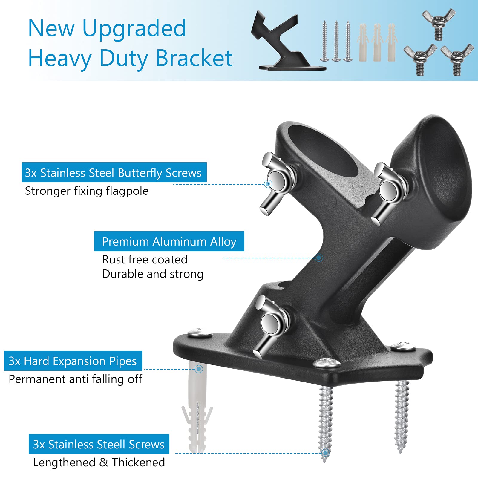 Haoridul heavy-duty aluminum bracket withstands outdoor elements