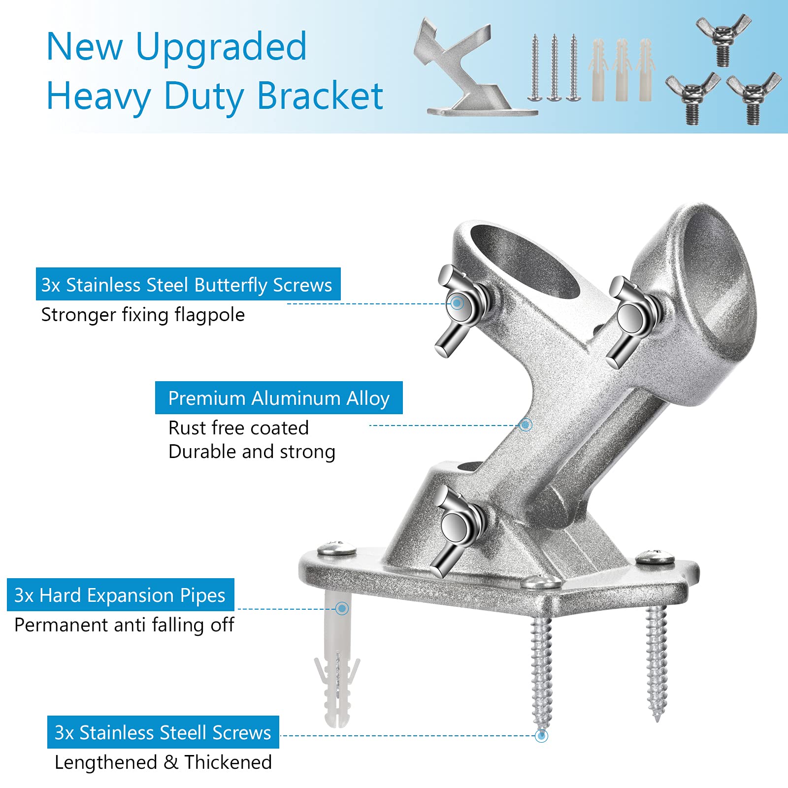 Haoridul heavy-duty aluminum mount with rust-proof coating resists corrosion.