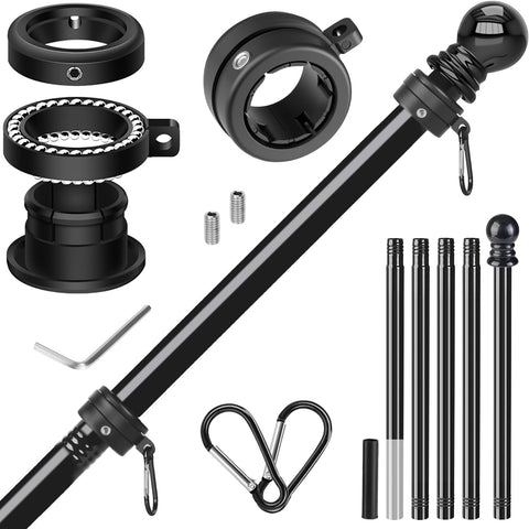 Haoridul outside flag pole 6ft black enhances curbside display with durable outdoor strength