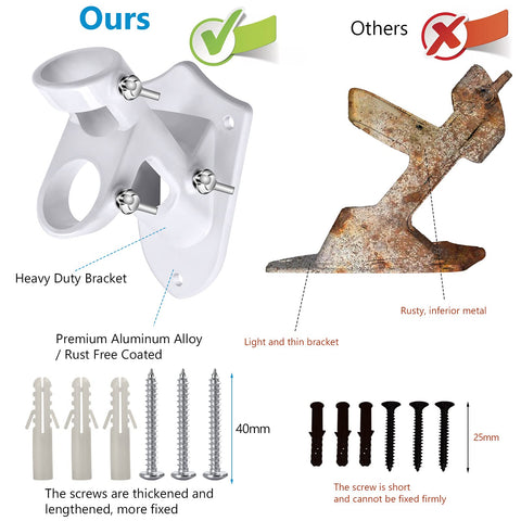Haoridul white flag-pole-holder 1-pack suits various exteriors