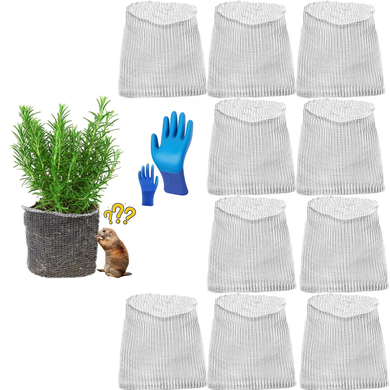 HAORESULT gopher baskets 5-gallon mesh closeup for sturdy root protection.