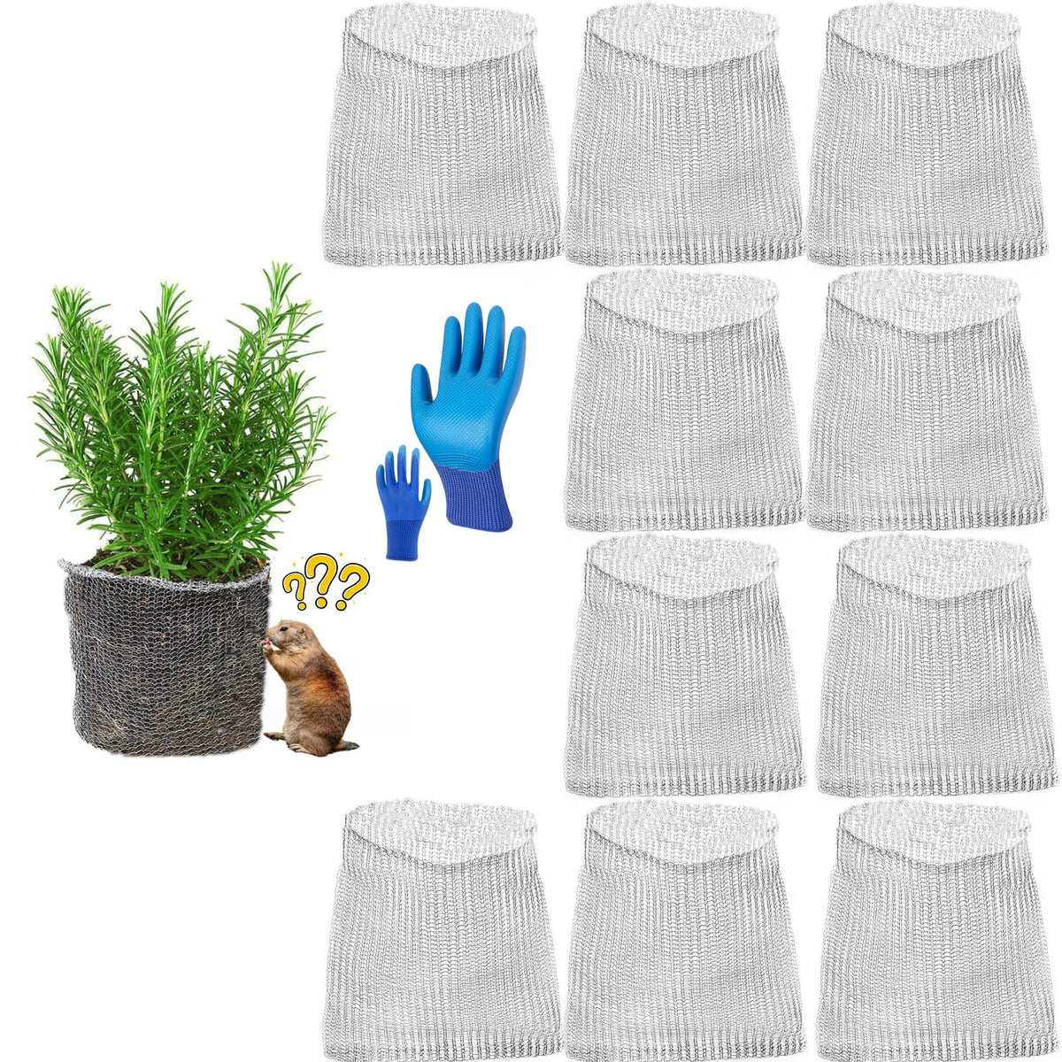 HAORESULT gopher baskets 5-gallon mesh closeup for sturdy root protection.