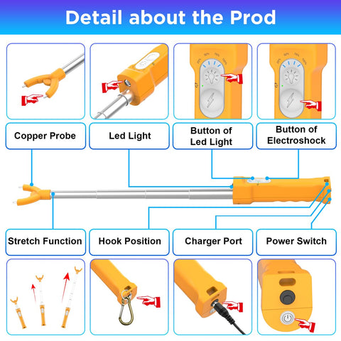 Haovegfloer cattle prod is suitable for multiple occasions on farm operations.