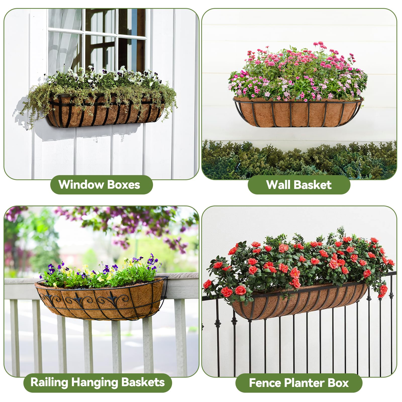 HAOVZRI coco liner for hanging baskets supports even rooting and soil moisture.
