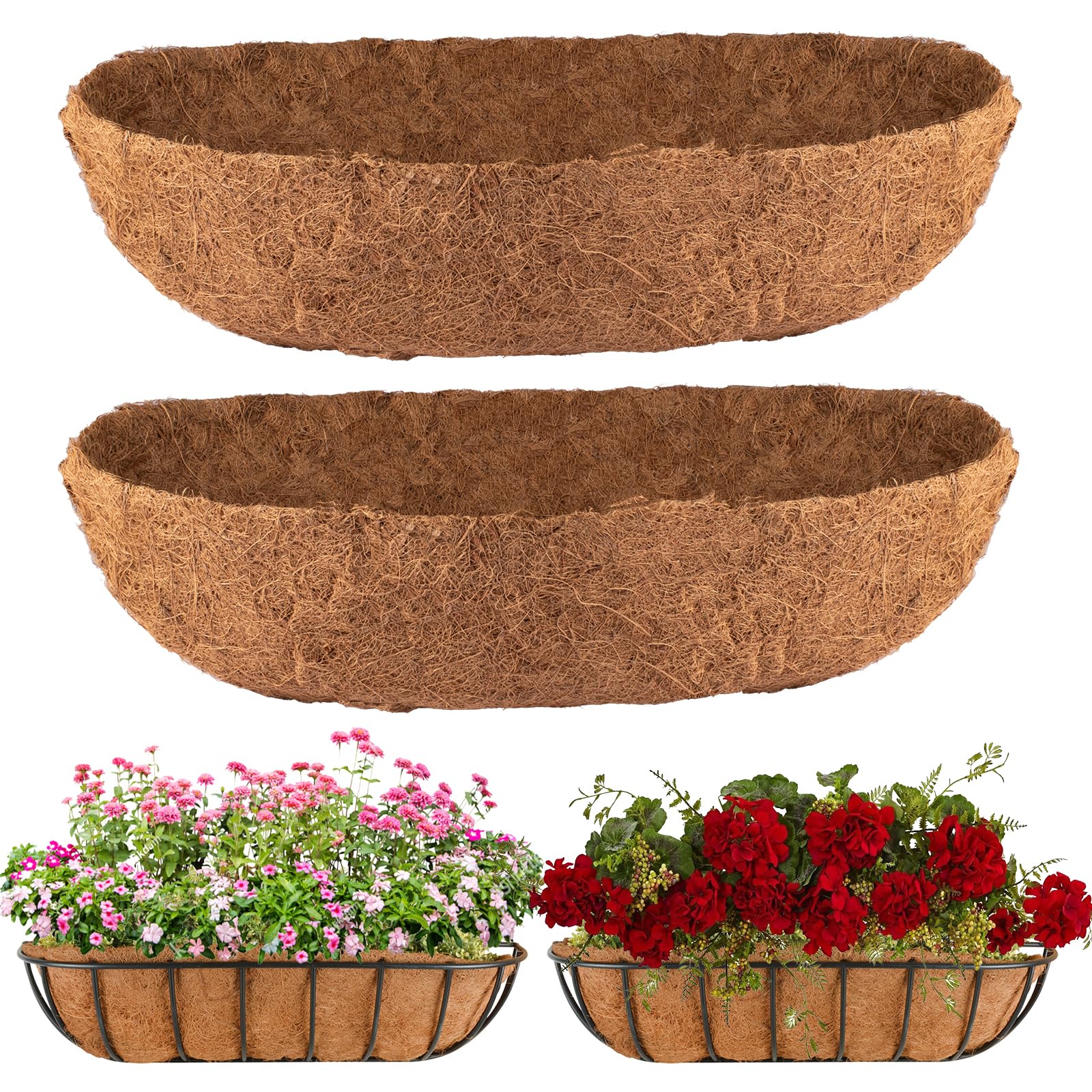 HAOVZRI coco liner for troughs boosts drainage and root aeration for thriving plants.