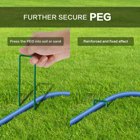 HAOWIN metal peg keeps misters securely in place on ground.