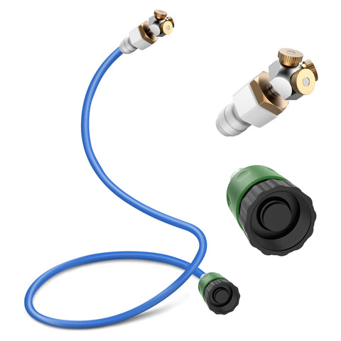 HAOWIN misting system with 3 brass nozzles cools outdoor patios efficiently.