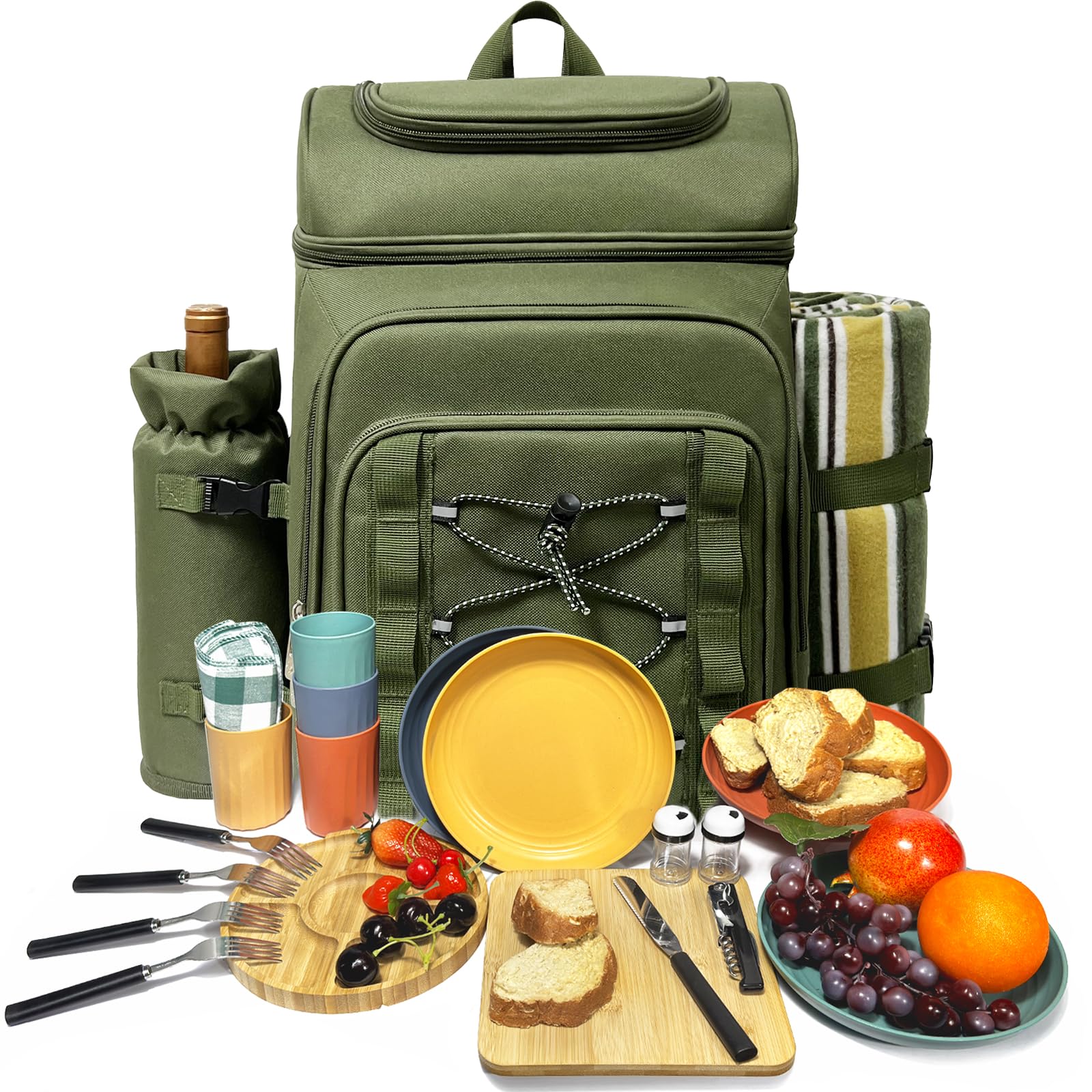 Hap Tim picnic backpack for four with all-in-one setup for easy outdoor dining.