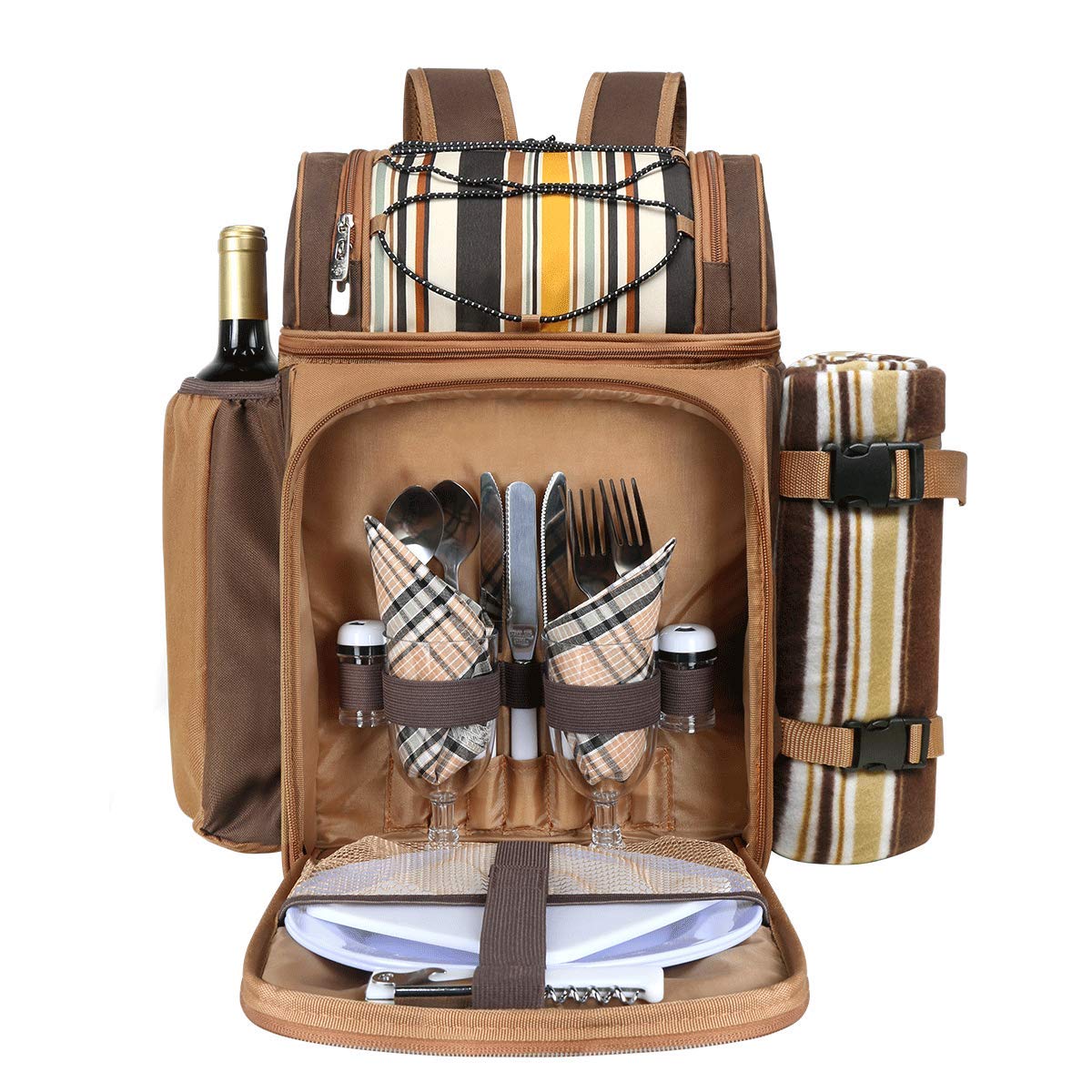 Hap Tim picnic basket backpack main view for two travelers