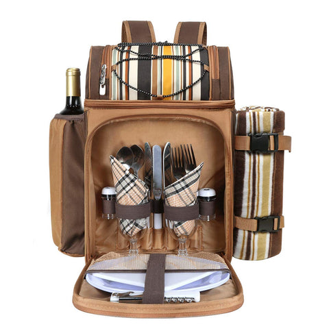 Hap Tim picnic basket backpack main view for two travelers
