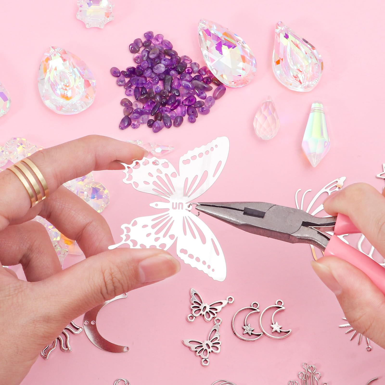 HAPGFS Suncatcher Kit features butterfly, bird, lotus, star, and moon shapes for whimsical displays