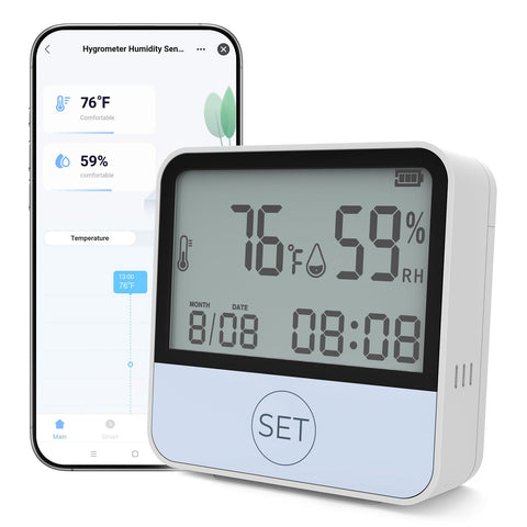 Hapippofa 4-in-1 thermometer humidity meter display provides clear home readings