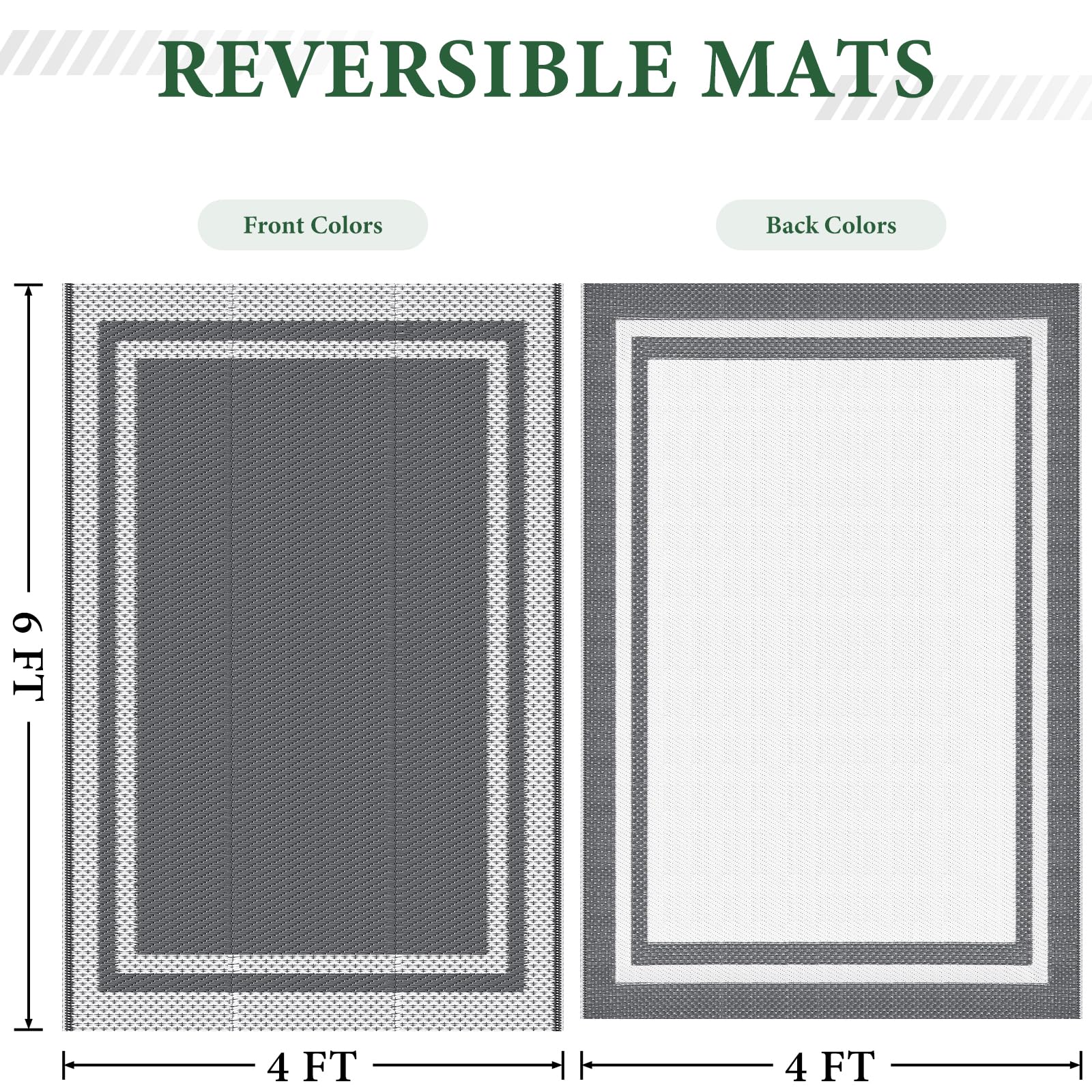 HappyTrends outdoor rug uses waterproof material to resist spills and rain.
