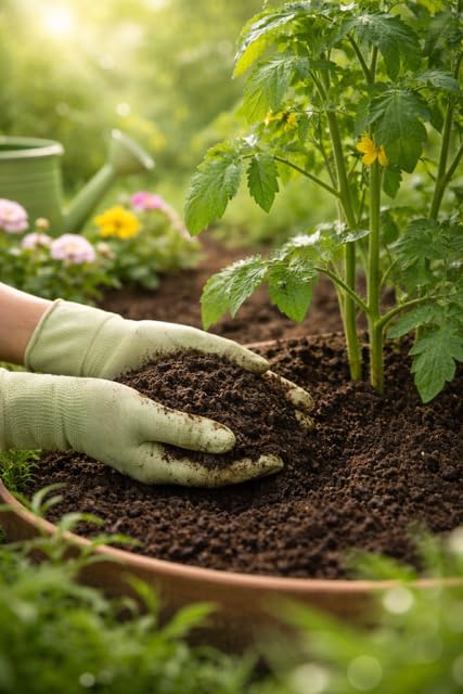 Happy Bunny Farms worm castings outdoor-garden supports lush growth in beds.