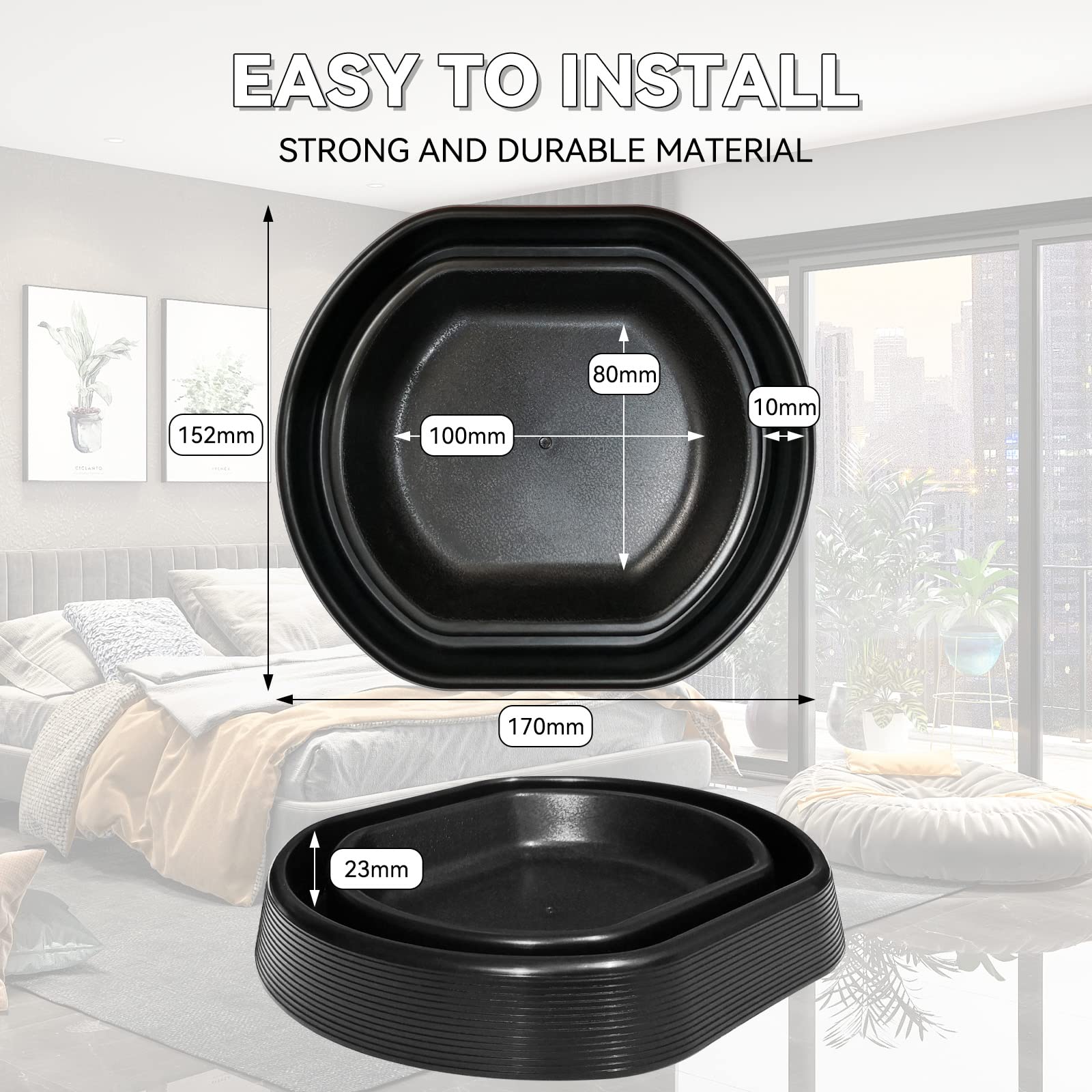 Happy Reunion Bed Bug Interceptors Black Pack on furniture legs for ongoing monitoring