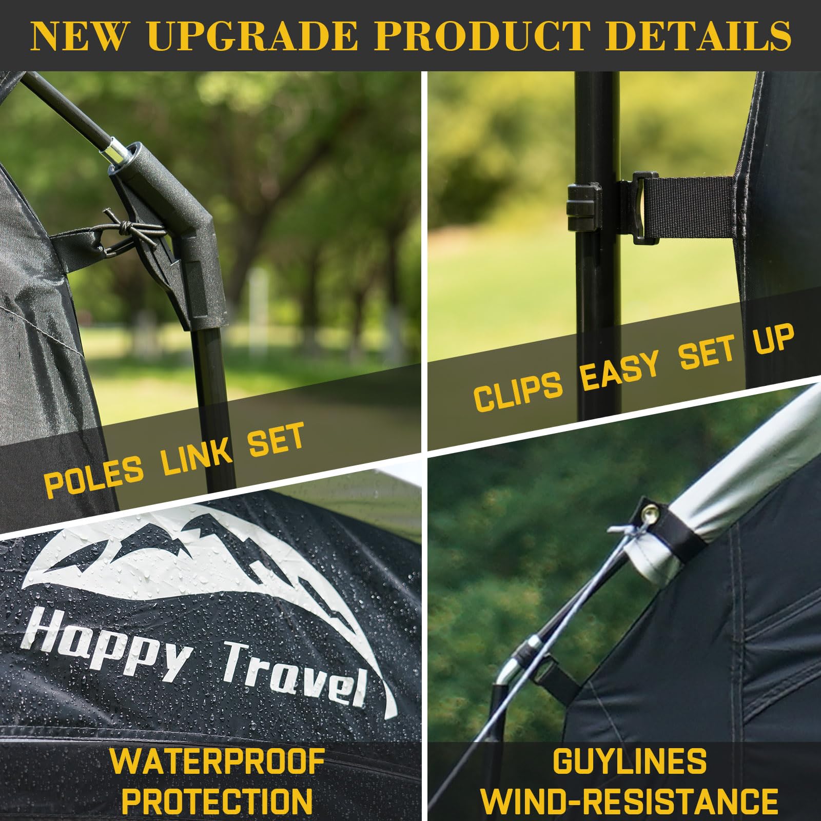 Durable fabric on Happy Travel bike shed tent resists tearing and weather.