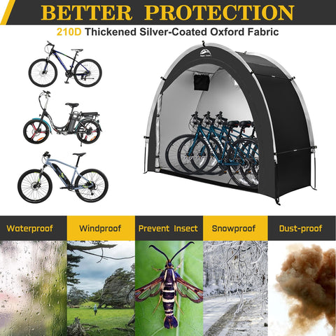 Happy Travel bike storage shed size 83in offers room for multiple bikes