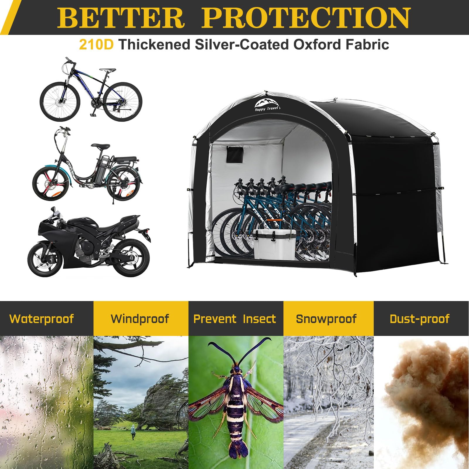 Happy Travel Storage Tent setup in minutes for quick bike organization