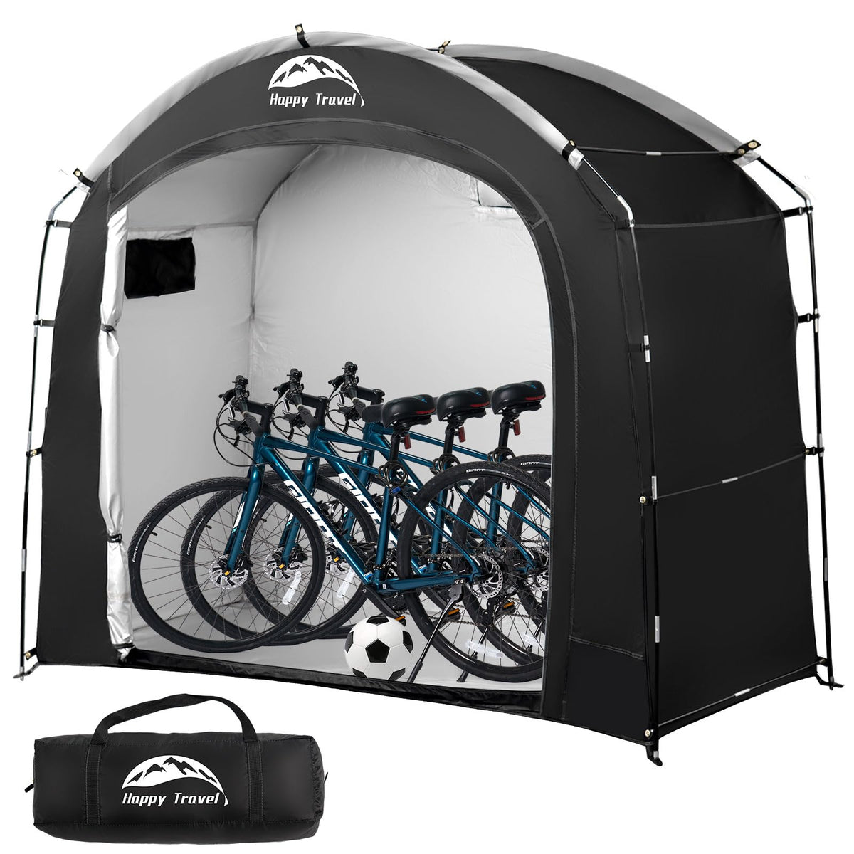 Happy Travel bike storage shed tent with expanded space for two to three bikes