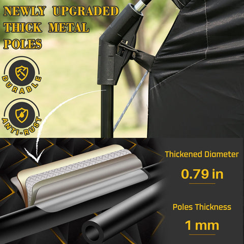 Happy Travel bike storage tent mower storage keeps equipment dry.