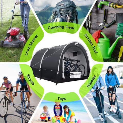 Happy Travel bike storage tent shed built-in floor for clean storage