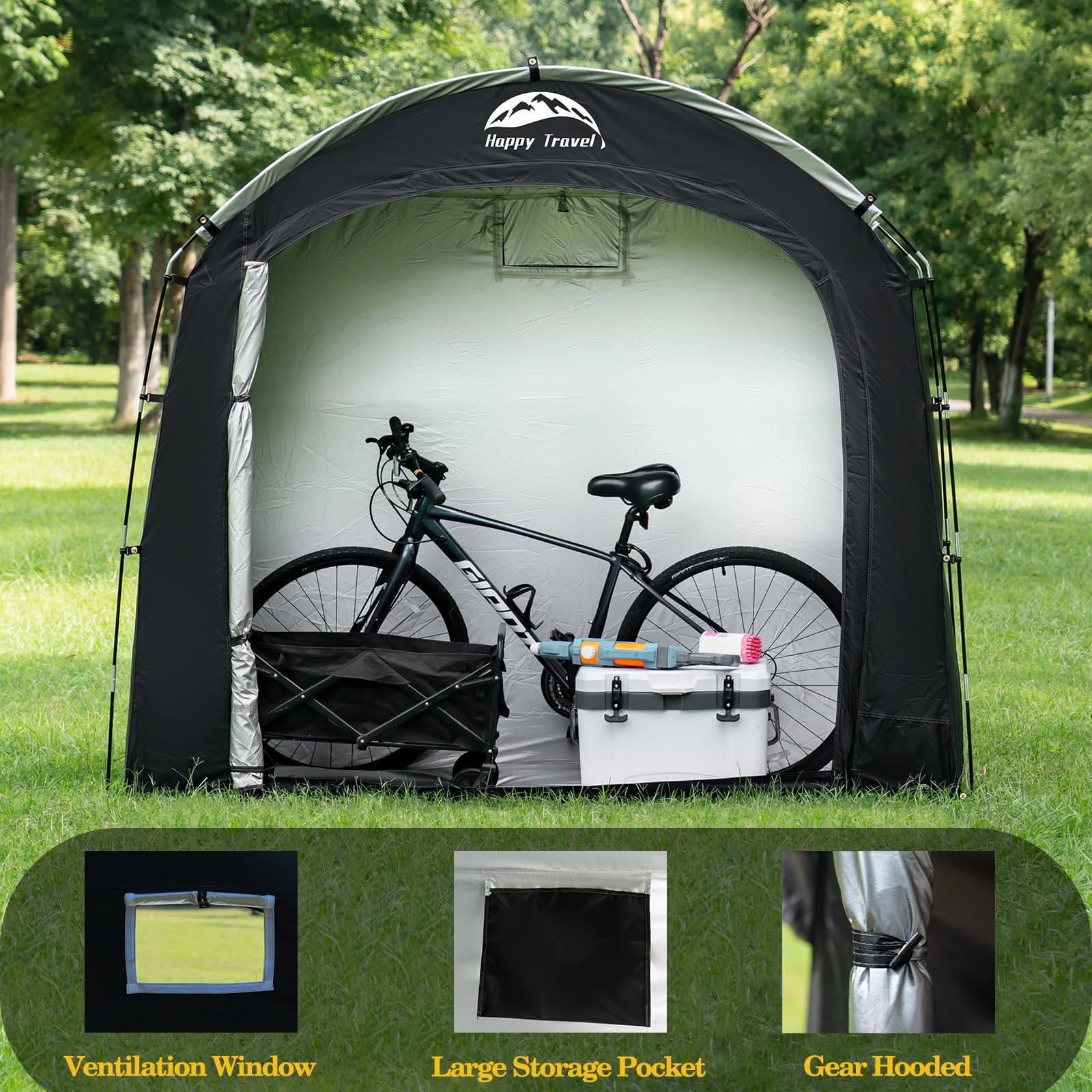 Happy Travel versatile outdoor storage for bikes and tools